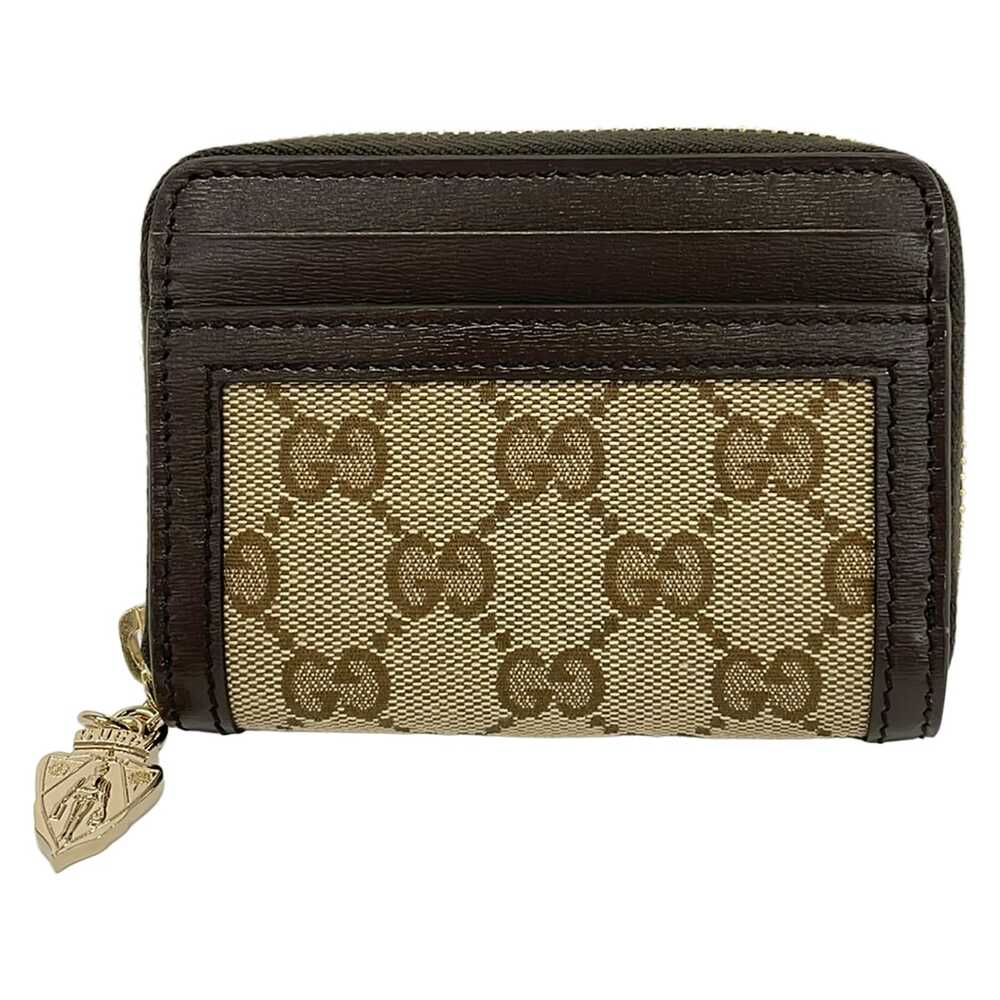 Gucci GG Coin Case 790037 Beige Dark Brown Jacquard Leather - Picture 1 of 5